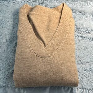 Women’s Beige V-Neck Sweater